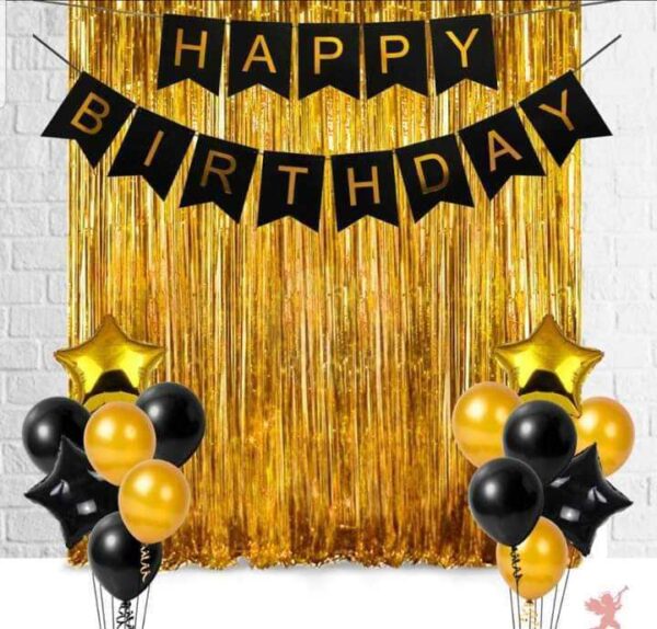 Happy Birthday Theme (Balack & Gold)