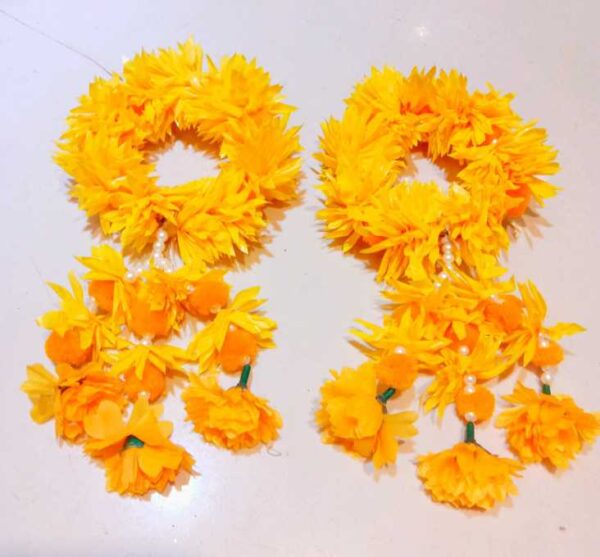 Mehndi Gajras (Latkan) (Full Yellow) (Ideal for Mehndi)